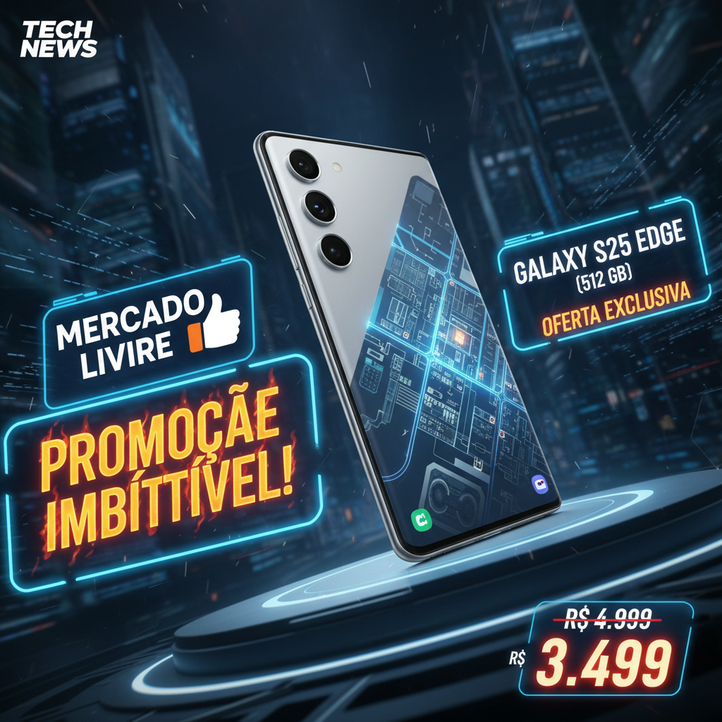 Galaxy S25 Edge (512 GB) atinge menor preço histórico no Mercado Livre